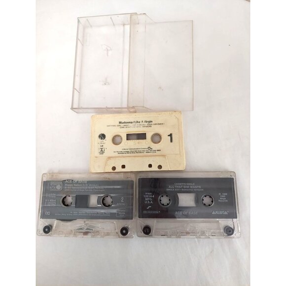 Ace of Base All That She Wants & Happy Nation Singles & Madonna Cassettes Lot - Picture 2 of 3